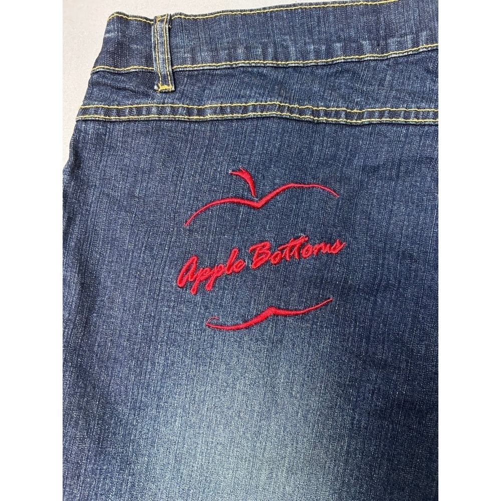 VTG Y2K Apple Bottoms Women's‎ Denim Capris Cropped Jeans Embroidered Size 20W